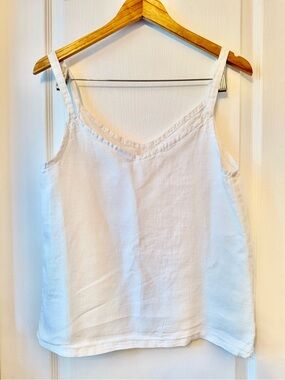 Epic Linen White Linen V-Neck Tank Top - Lightweight Women's Camisole